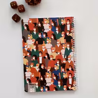 دفتر 100 برگ الیپون طرح ماسک سایز وزیری جلد نرم