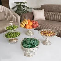 ظروف  پذیرایی چهار تیکه آزالیا نقره ای 