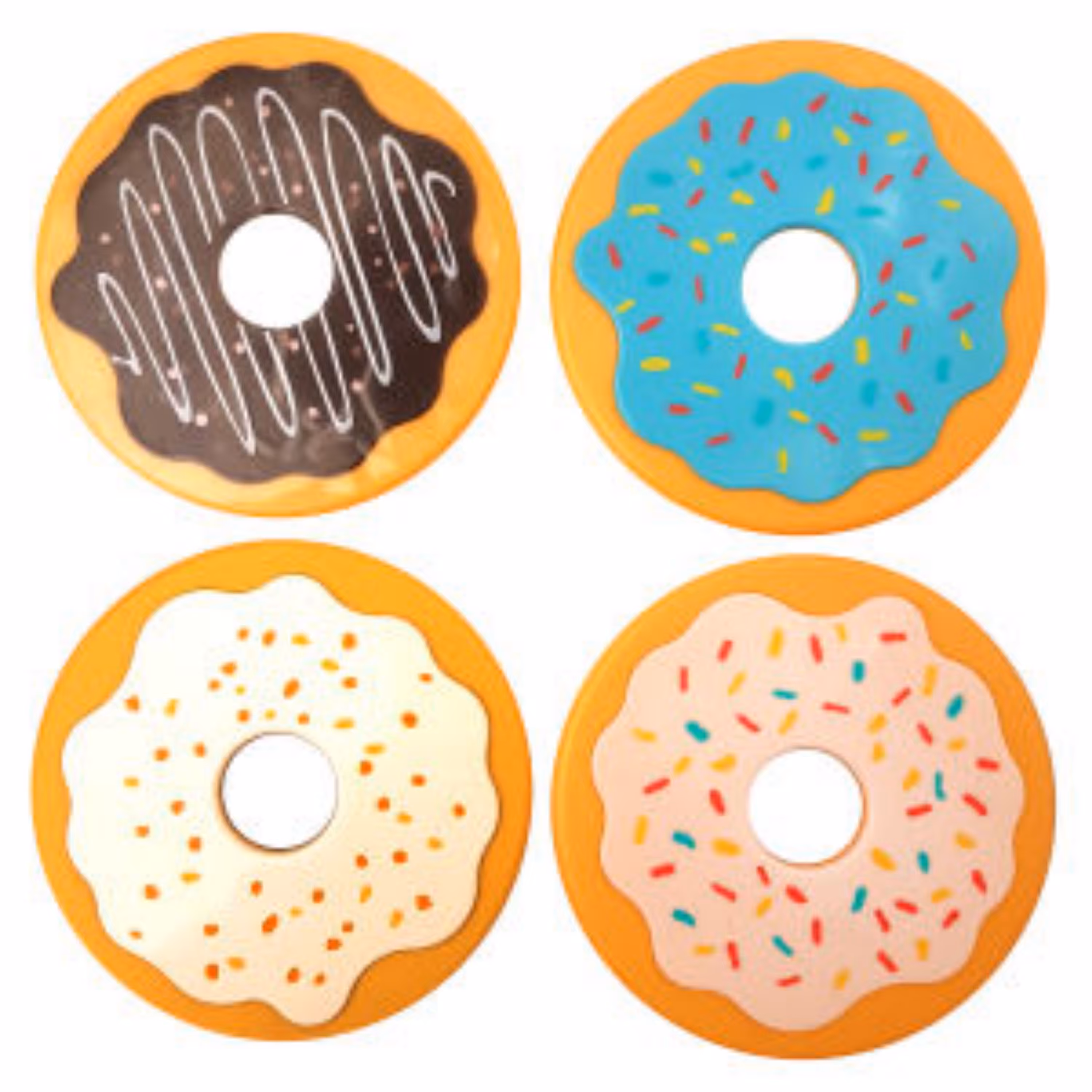 زیر لیوانی مدل دونات کد DN011 مجموعه 4 عددی