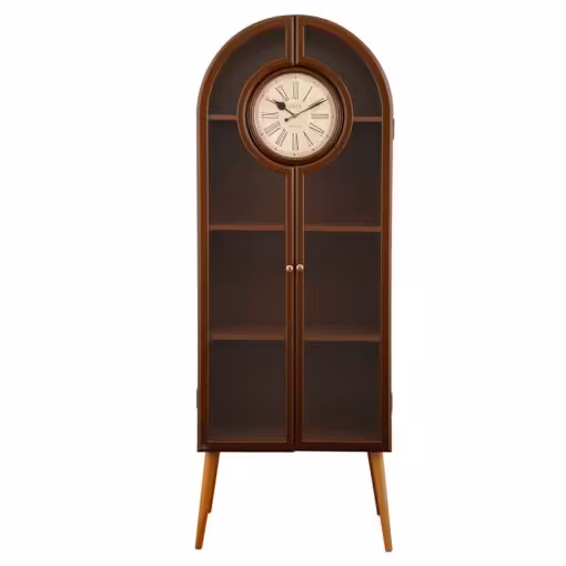 ویترین و کتابخانه چوبی مدل WOODLYN کد HGDC-83 رنگ قهوه ای