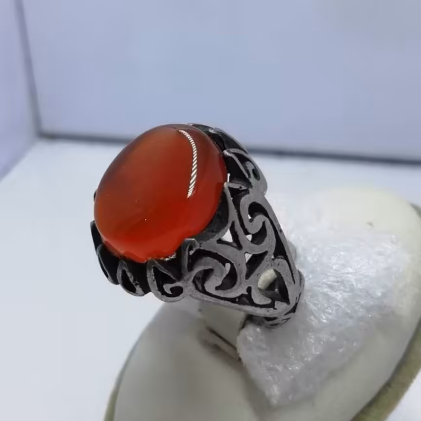 انگشتر عقیق قرمز ابدار حراج حراج فقط فقط 95000