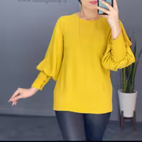 شومیز مزونی آستین پف ابر و بادی آیسو در پنج رنگ زیبا