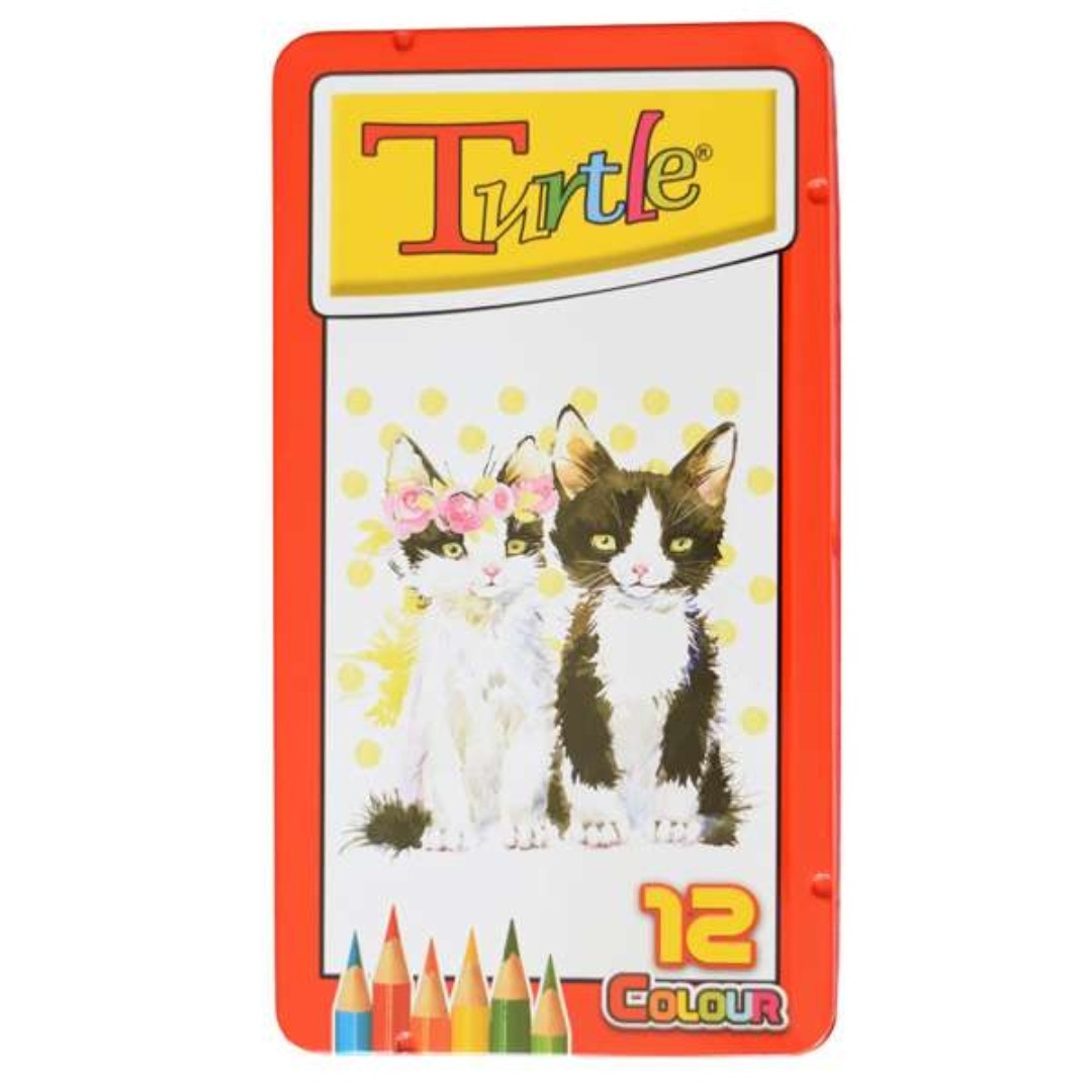 مداد رنگی 12 رنگ تورتل جعبه فلزی turtle