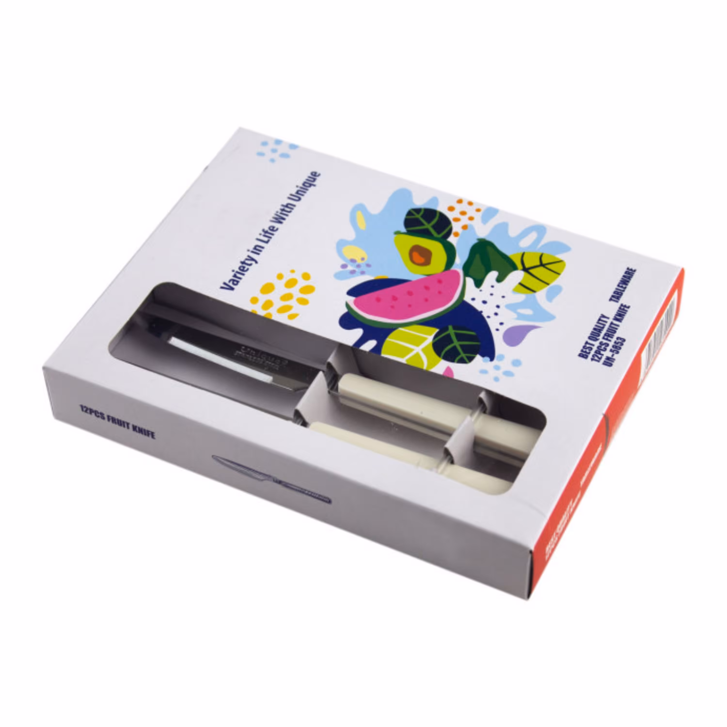 کارد تک یونیک Unique UN-5853 مجموعه 12 عددی رنگ سفید اورجینال