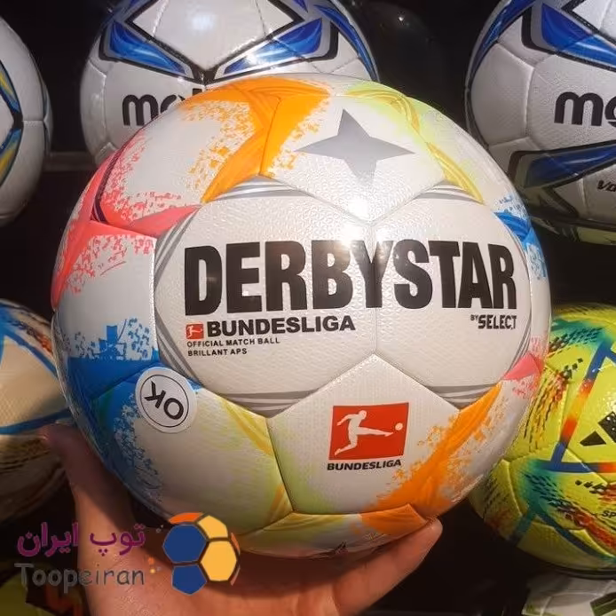 توپ فوتبال طرح دربی استار  بوندسلیگا فصل جدید 2023سایز 5 پرس