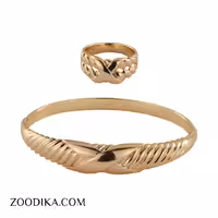 ست دستبند و انگشتر  ژوپینگ طرح طلا رنگ ثابت ضد حساسیت  AAA-89