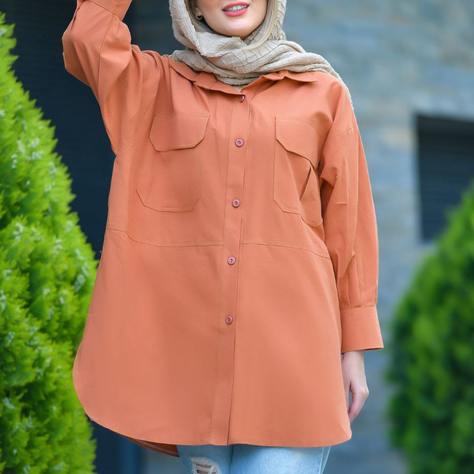شومیز مانتویی رنگی