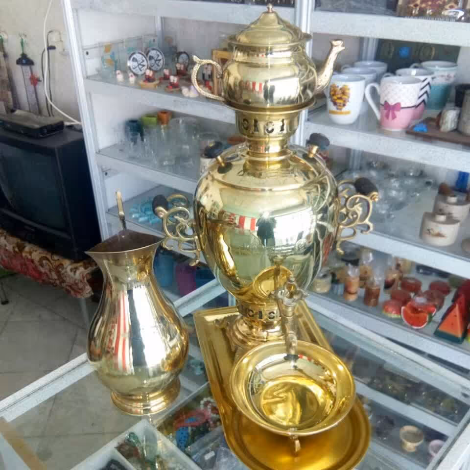 سماور برنجی با سرویس کامل