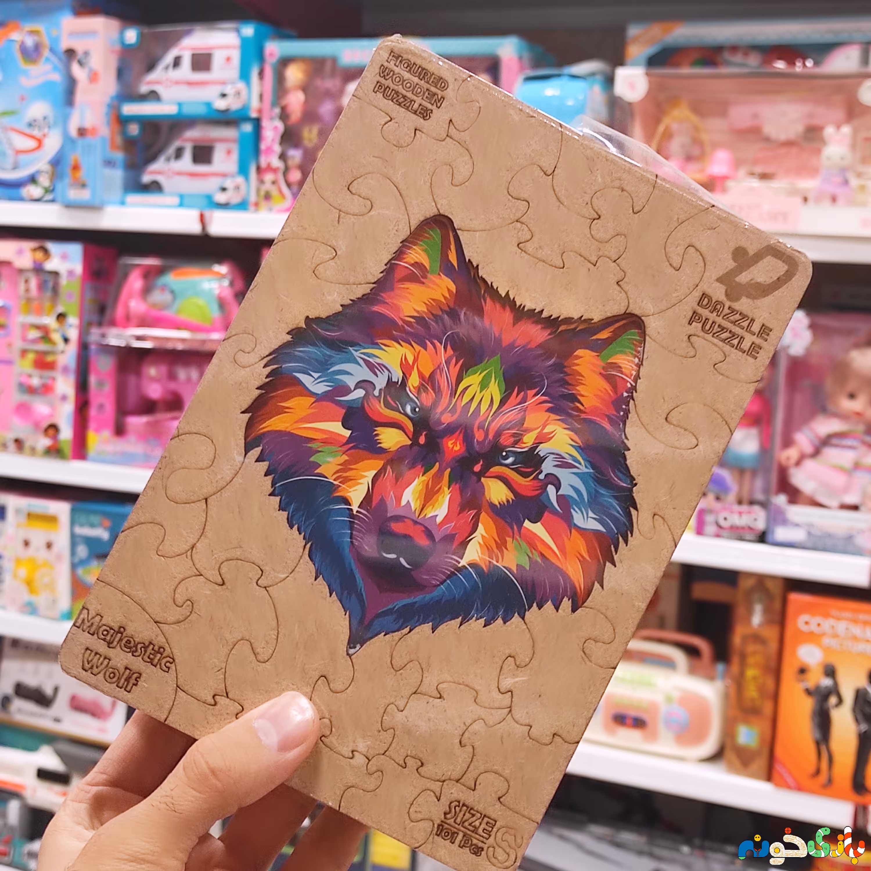 پازل MDF 100 قطعه طح حیوانات با قطعات حیوانات رنگبندی و بسته بندی فوق العاده 