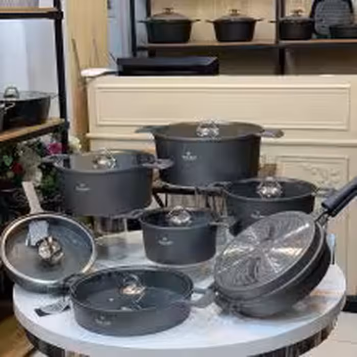 سرویس قابلمه چدن گرانیت 19 پارچه راکلند جرمنی