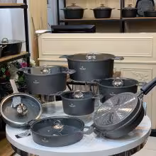 سرویس قابلمه چدن گرانیت 19 پارچه راکلند جرمنی