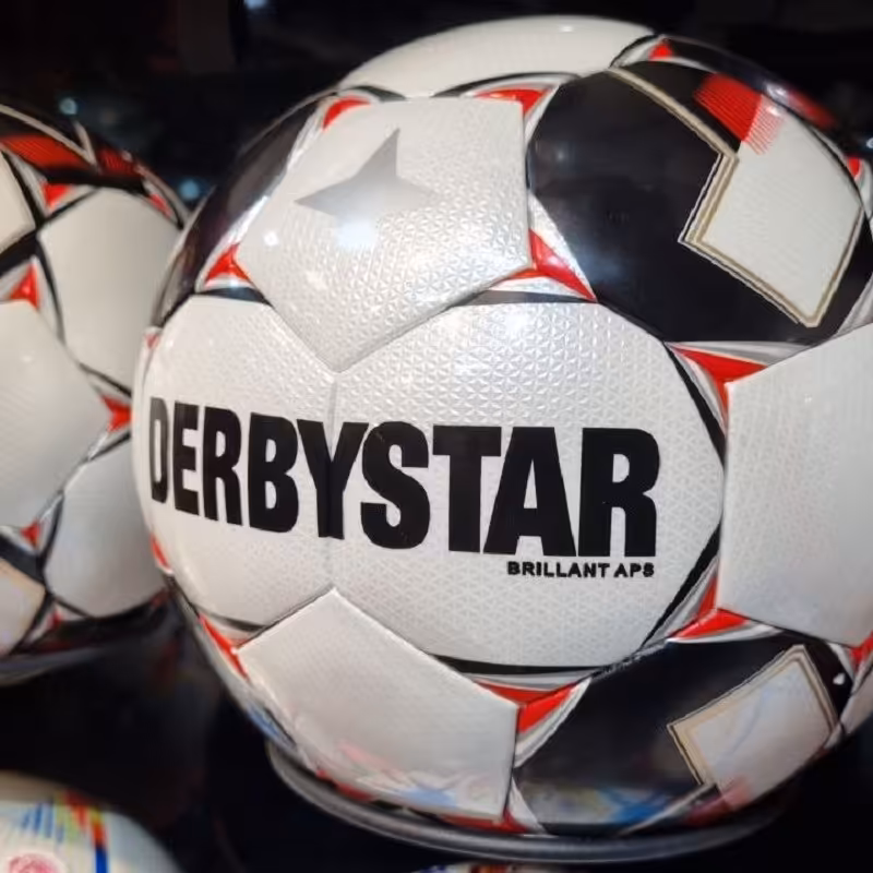 توپ فوتبال طرح دربی استار  سفید سایز 5 پرسی