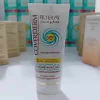 کرم ضدآفتاب بی رنگ فیس پلاس SPF50 پوست چرب 2 در 1 کاوردرم

