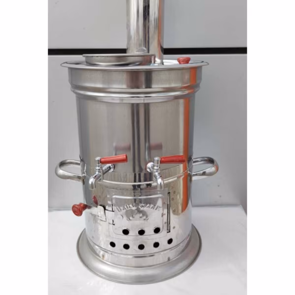 سماور زغالی آتیشی  دو شیر ترک ، 8 لیتر 