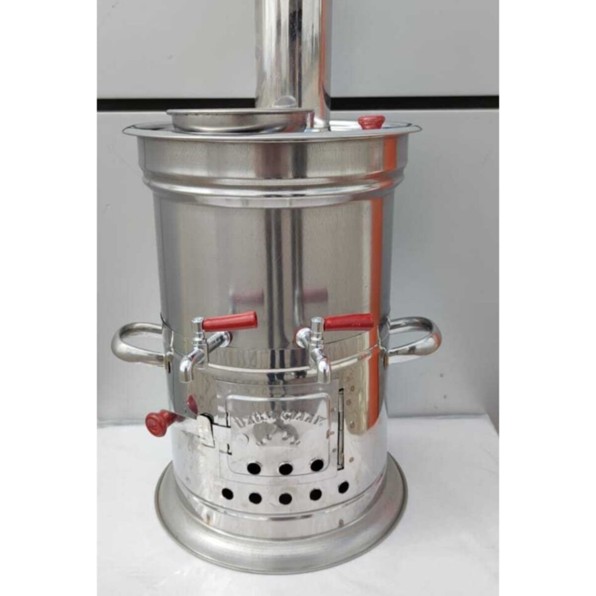 سماور زغالی آتیشی دو شیر ترک ، 8 لیتر