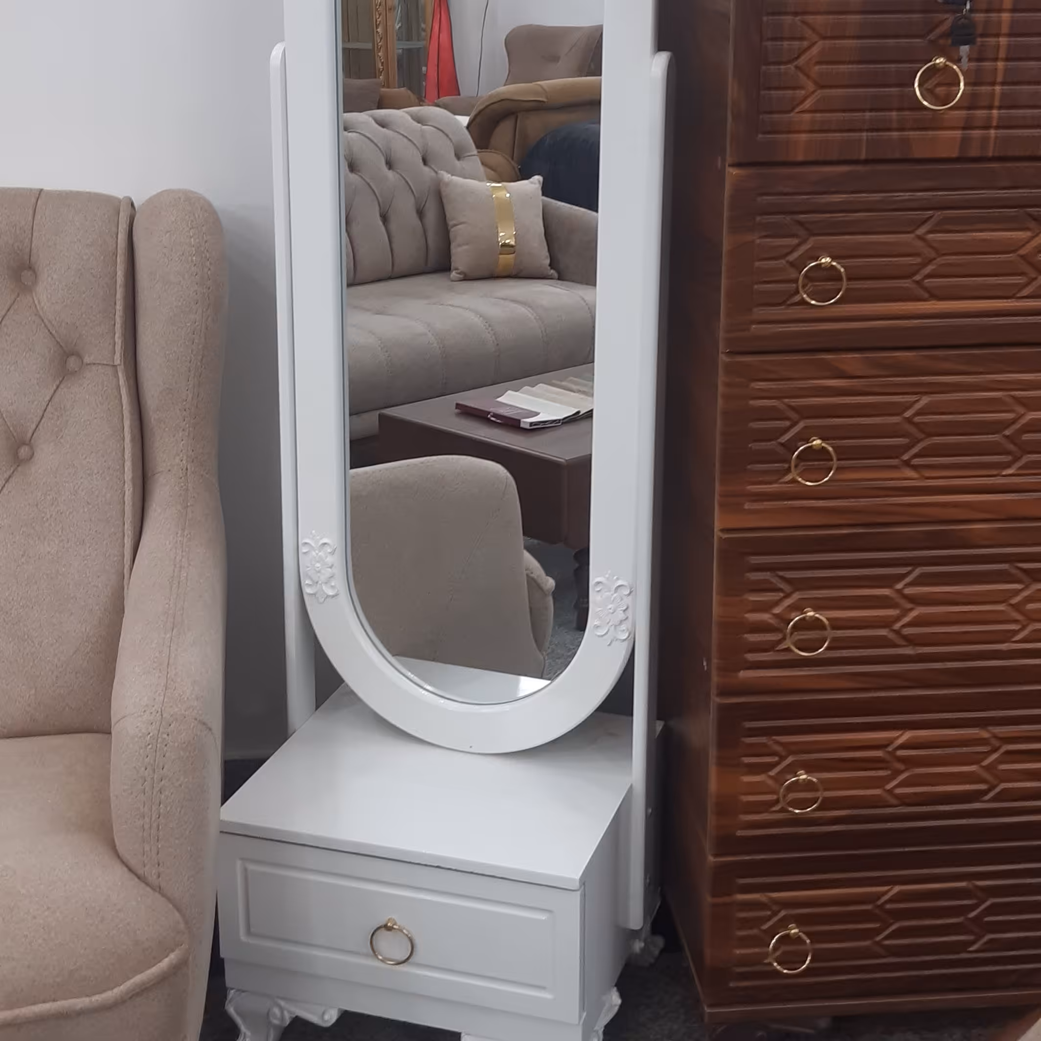 آینه قدی دو کشو و تک کشو 