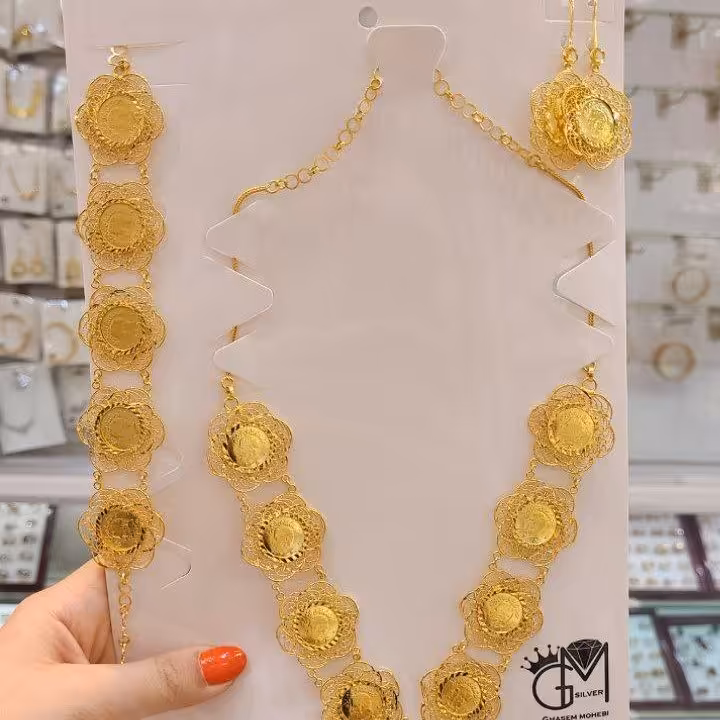 دستبند سکه ای نقره، آبکاری طلا