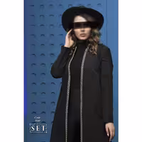 مانتو مزون دوز مجلسی مدل کیانا رنگ مشکی کد 1840 برند SET