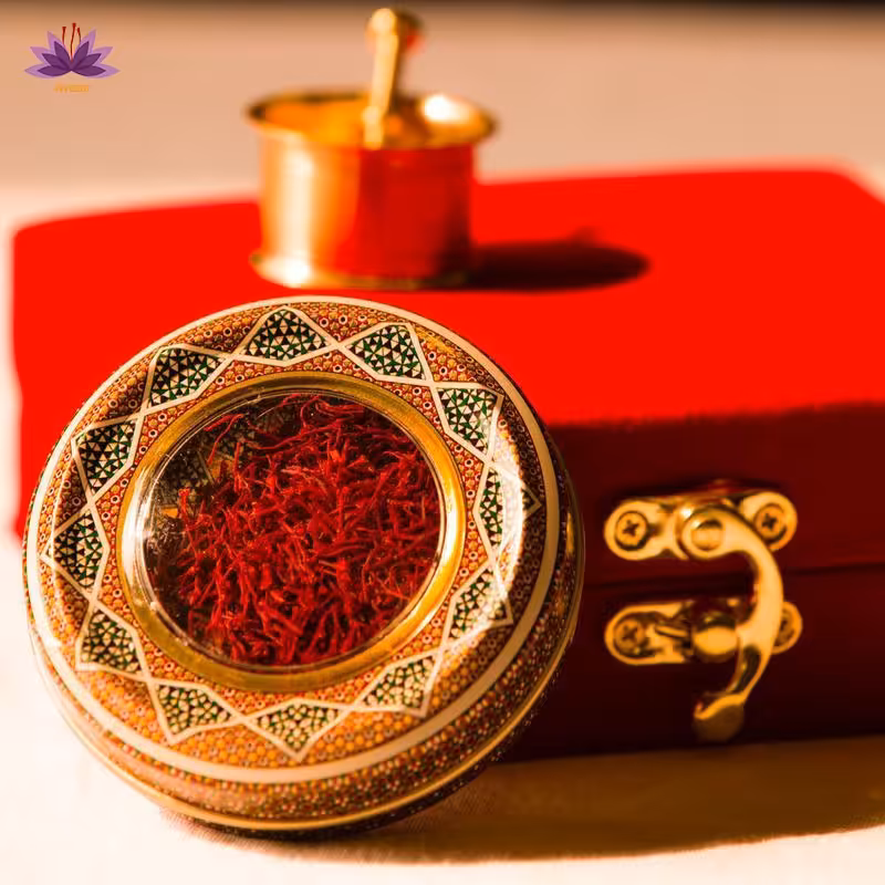 زعفران سرگل جعبه مخمل کادویی