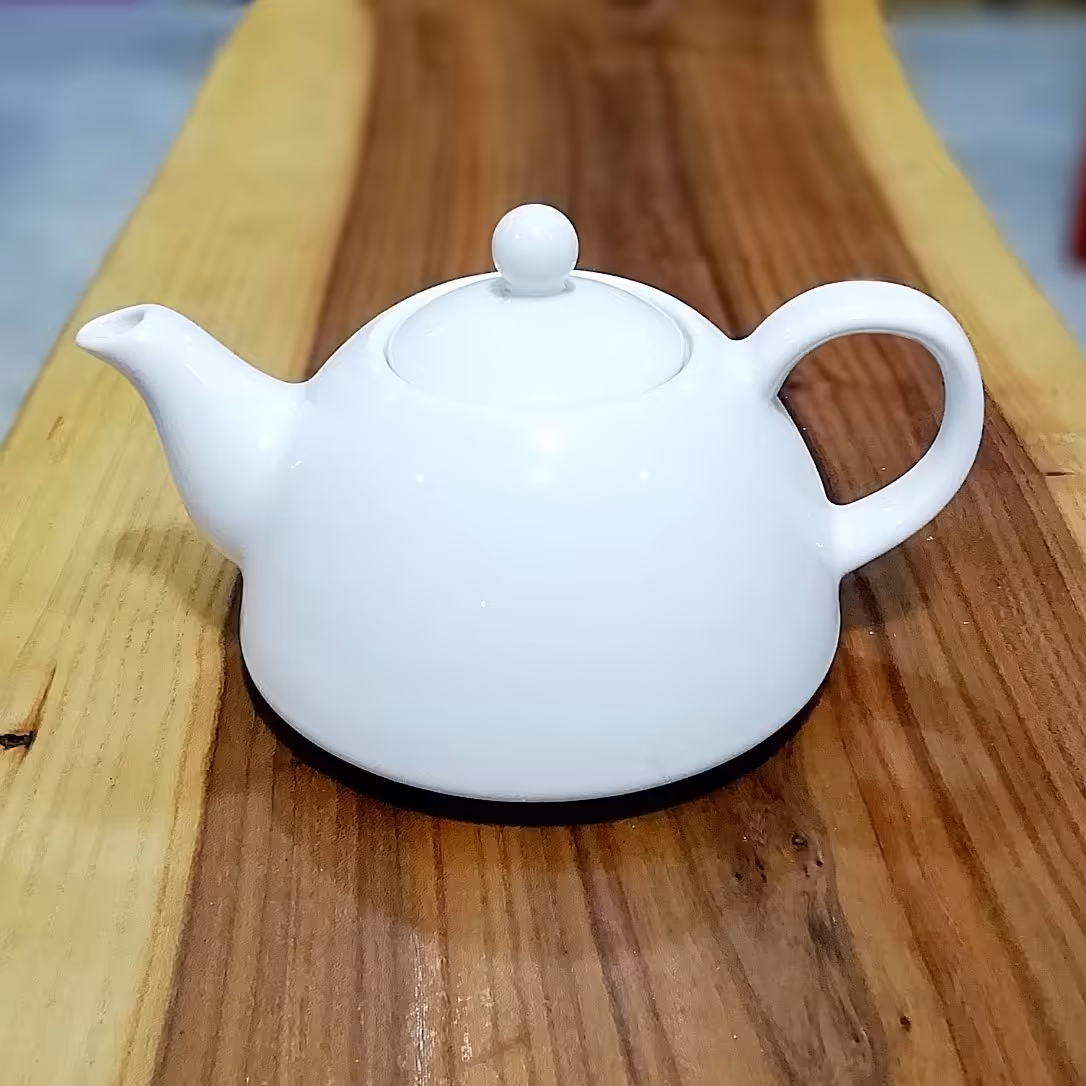 قوری چینی سفید ساده 