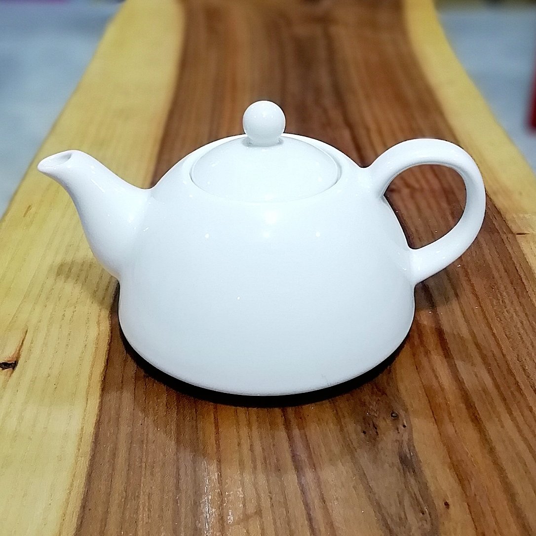 قوری چینی سفید ساده