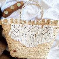 ساک دستی حصیری
 بسیار سبک
 برند رابو
 اکسسوری مکرومه
 سایز بزرگ