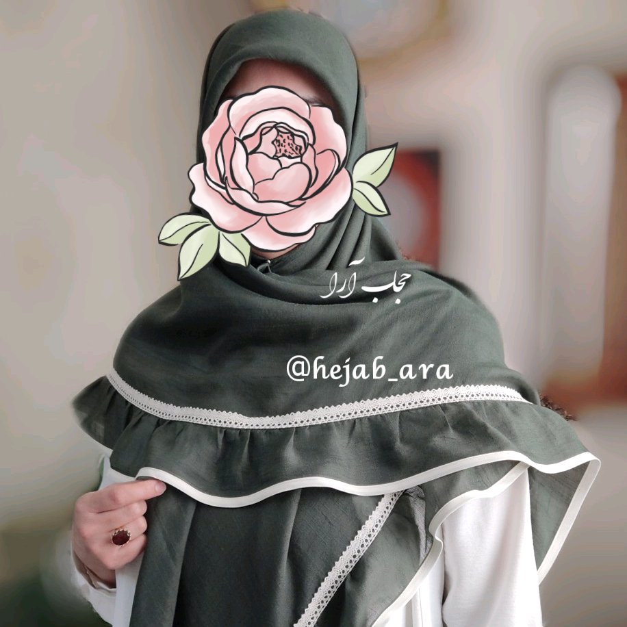 روسری سبز ارتشی دور چین
