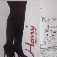 جوراب بلند مشکی  کفه دار  نخ 70