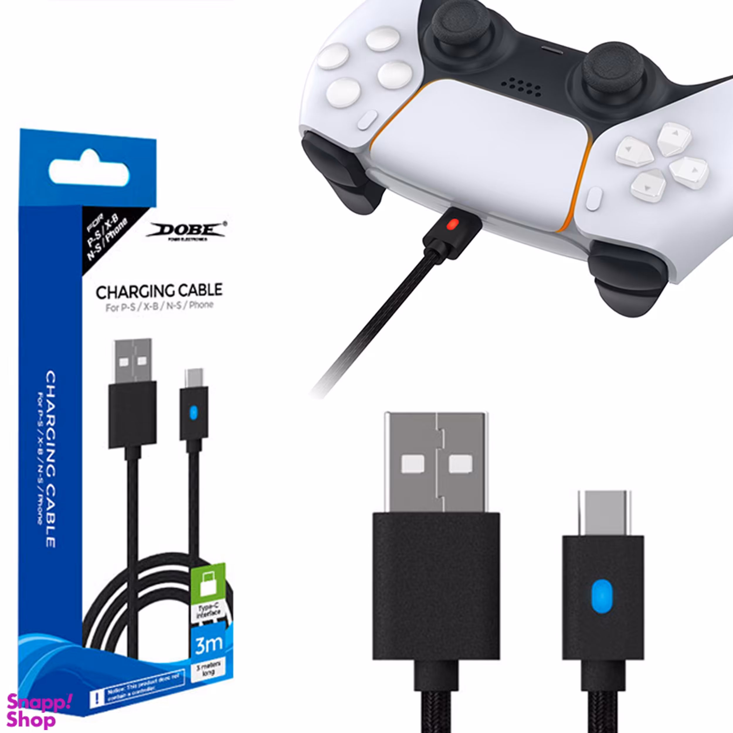 کابل شارژ دسته بازی پلی استیشن 5 دابی مدل 0803