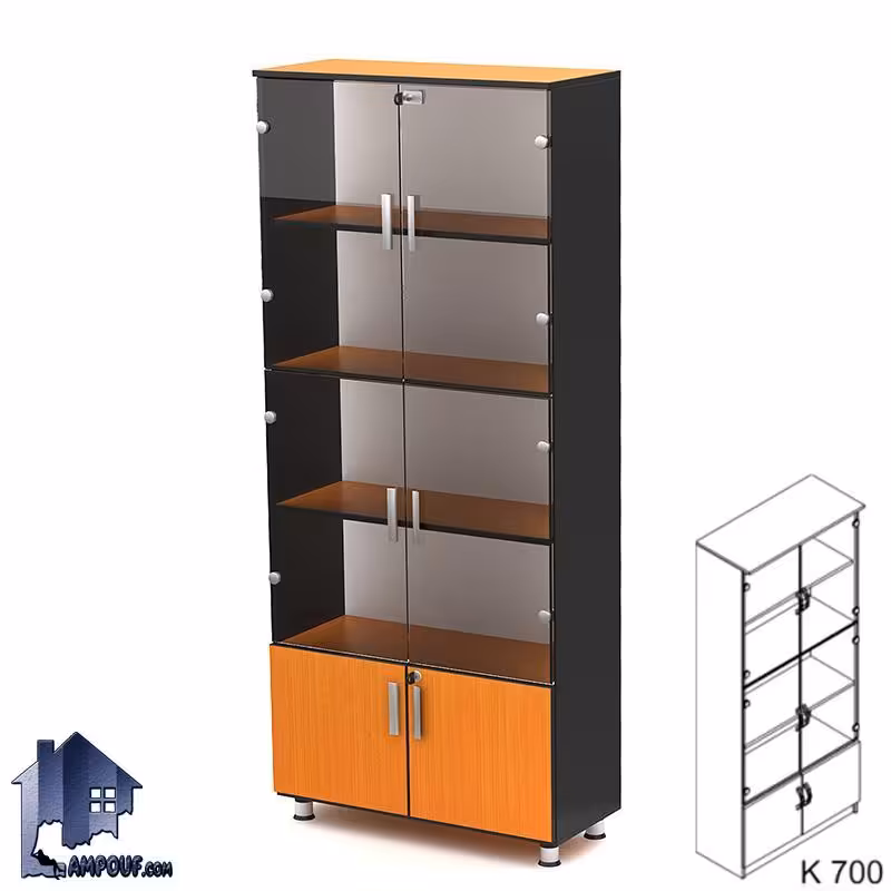 کتابخانه 4 شیشه BCSN700