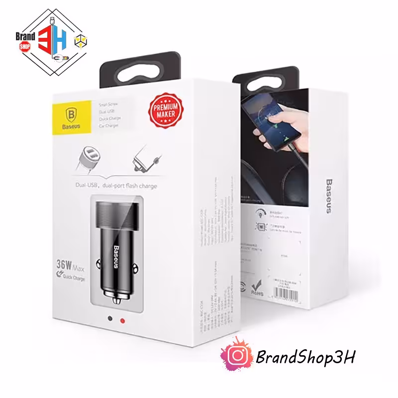 شارژر فندکی فست بیسوس Dual USB Quick Car Charger