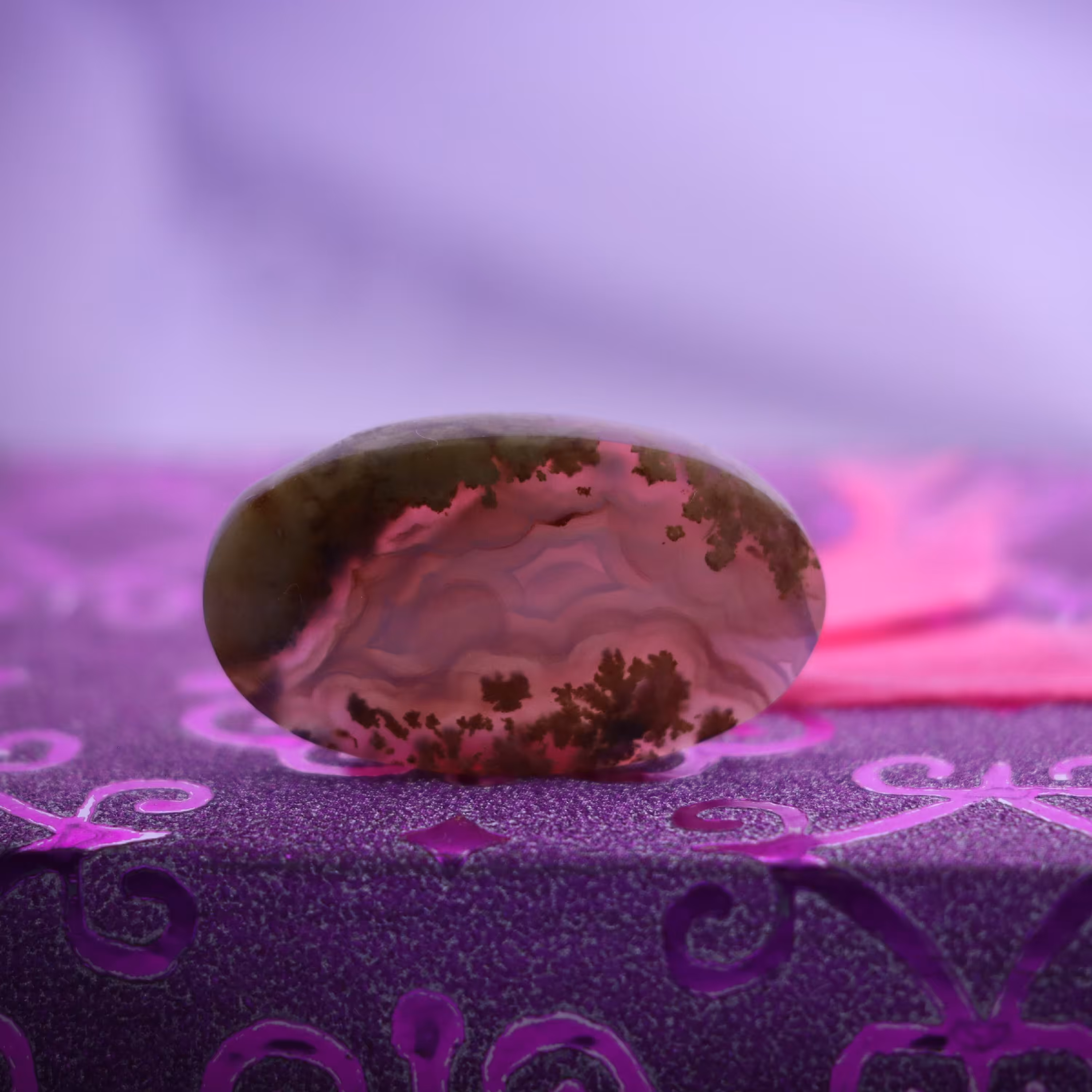 نگین عقیق شجر  سه قلعه + سلیمانی با منظره بسیار زیبا 