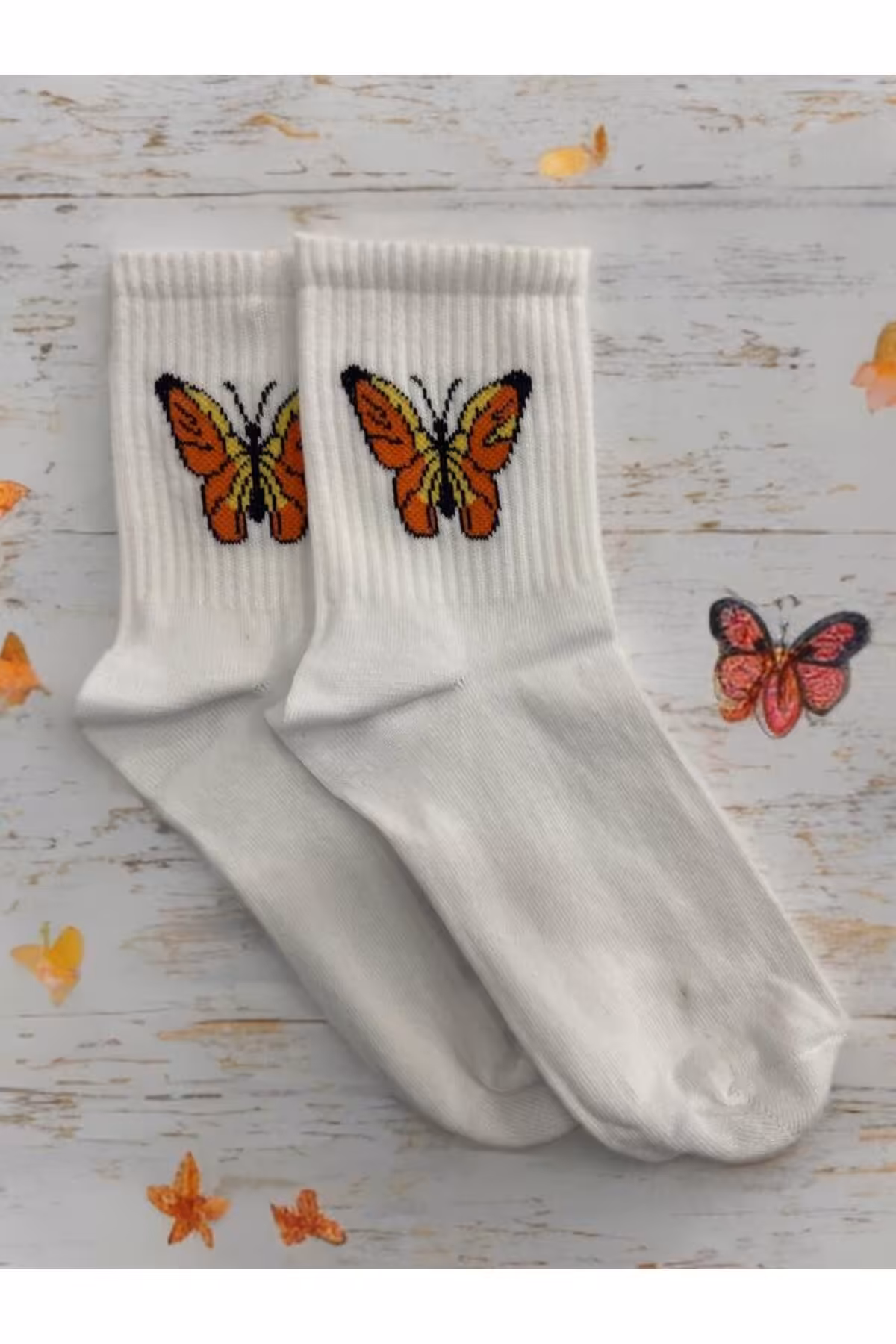 جوراب سفید مردانه و زنانه تنیس کالج با طرح 6 قطعه Forever