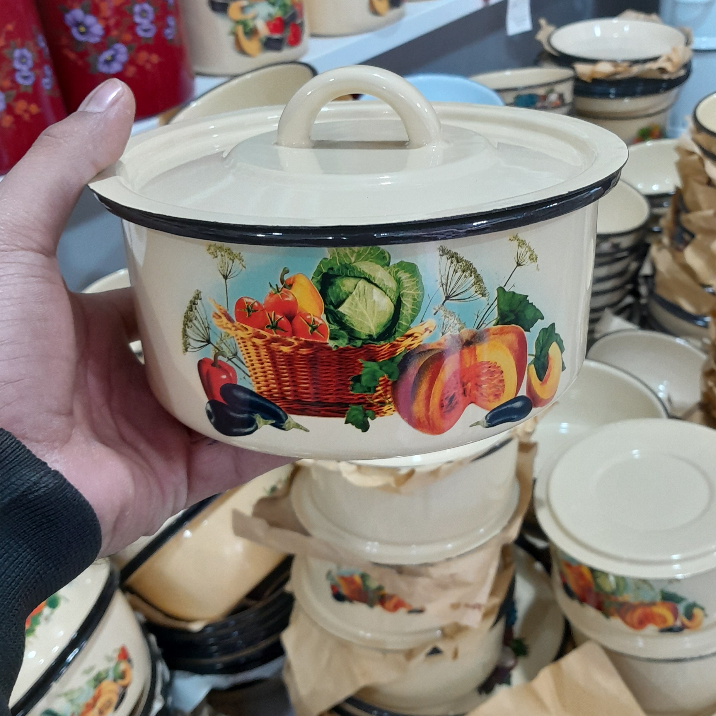 کاسه درب دار لعابی طرح کدو