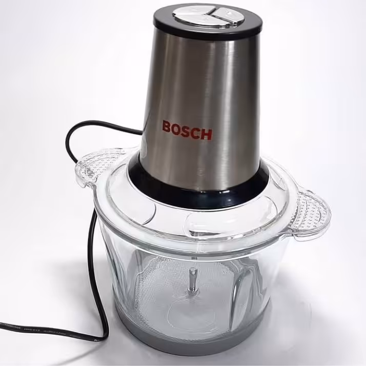 خردکن بوش دو لیتری کاسه پیرکس موتور سنگین دو حالته دارای 4 تیغه فولادی ضد زنگ