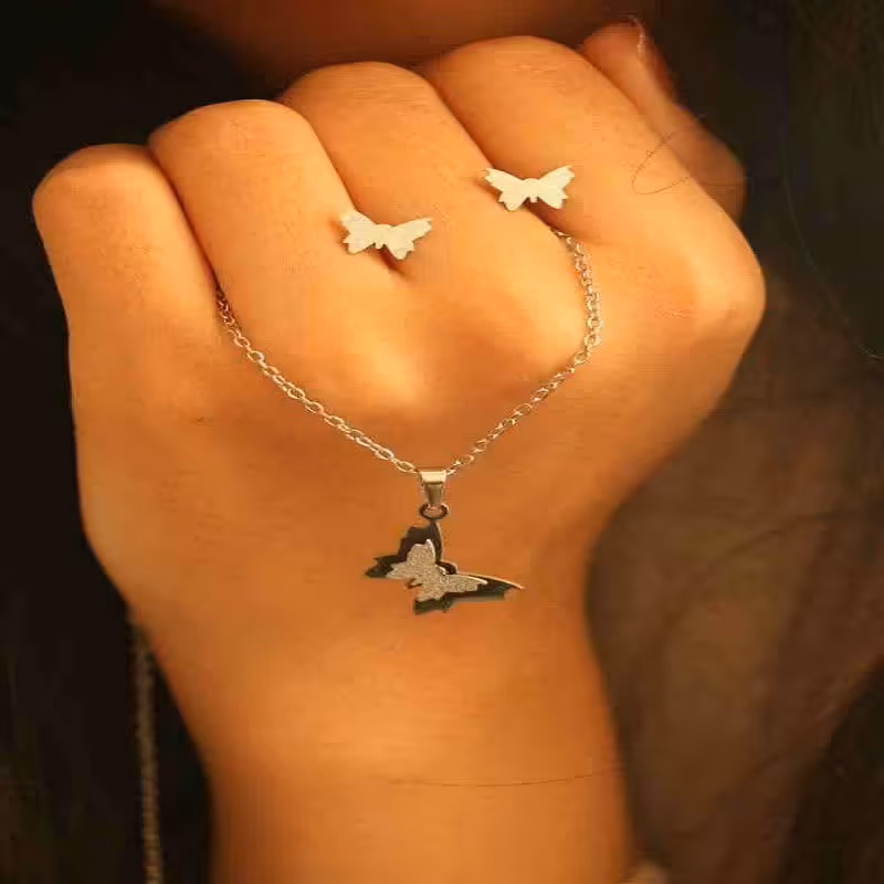 نیم ست استیل طرح ( پروانه )