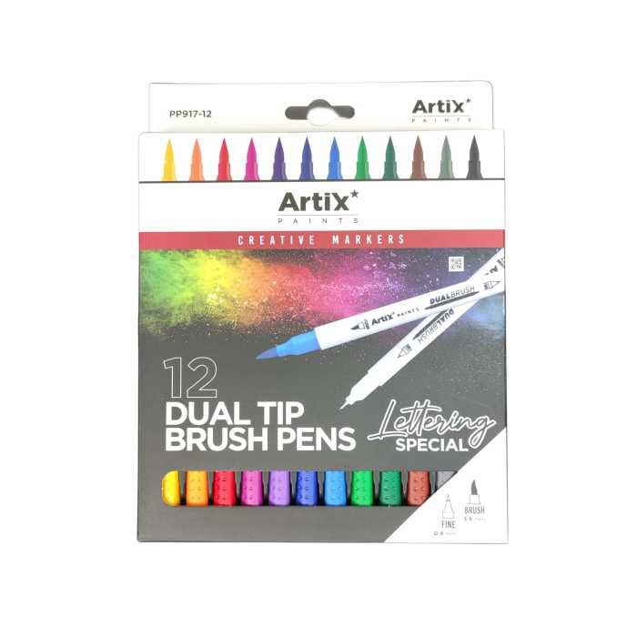 ماژیک آرتیکس 12 رنگ دو سر براش و نمدی