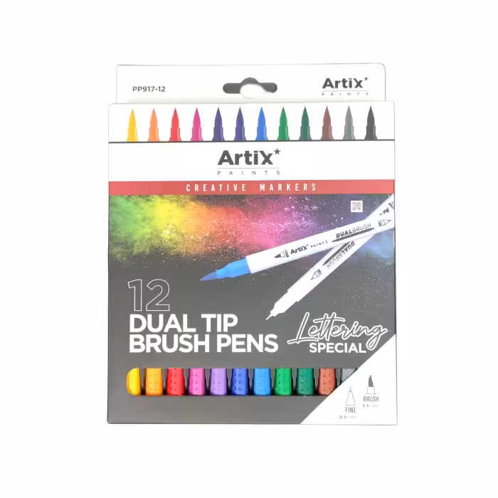 ماژیک آرتیکس 12 رنگ دو سر براش و نمدی