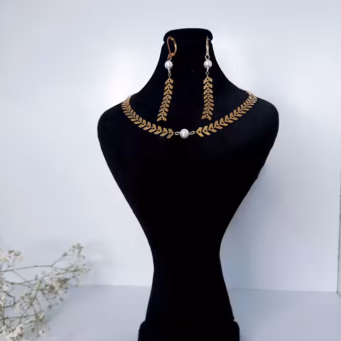 نیم ست فلش و مروارید