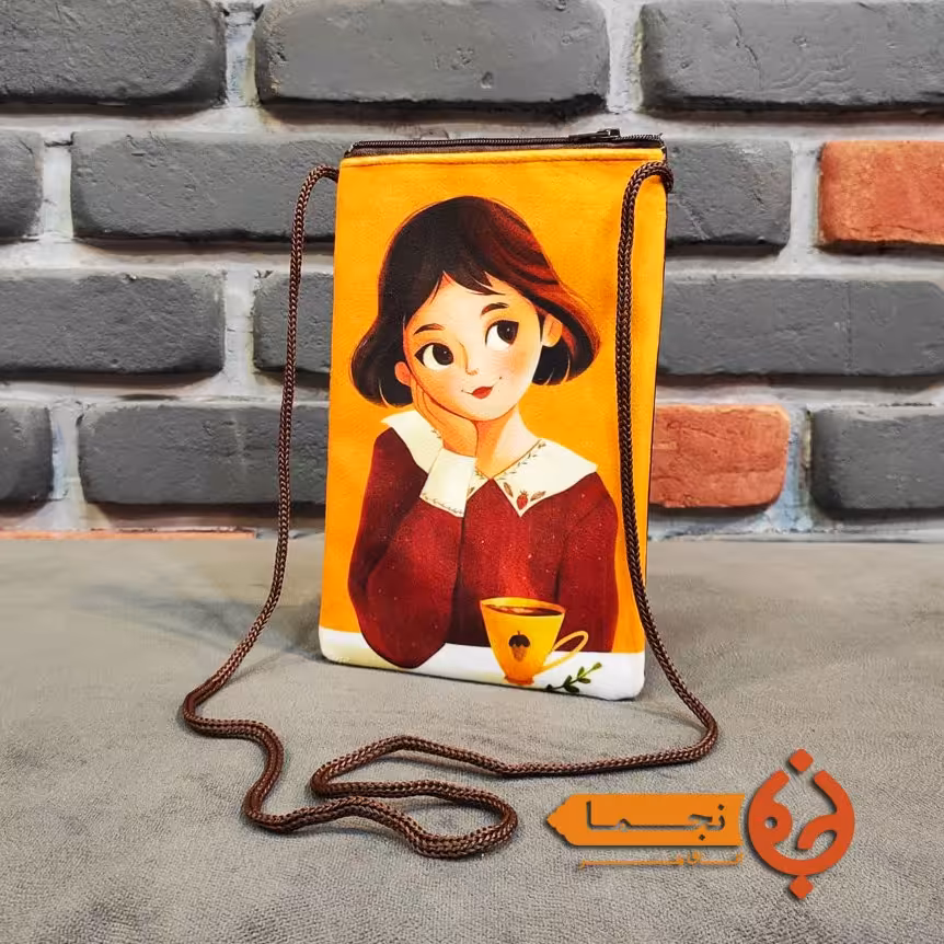کیف موبایل مخمل کوبیده طرح دختر کد D47
