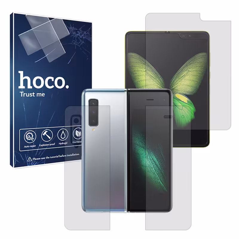 گلس صفحه نمایش و پشت گوشی سامسونگ Galaxy Fold مدل هیدروژلی شفاف برند هوکو کد LSS