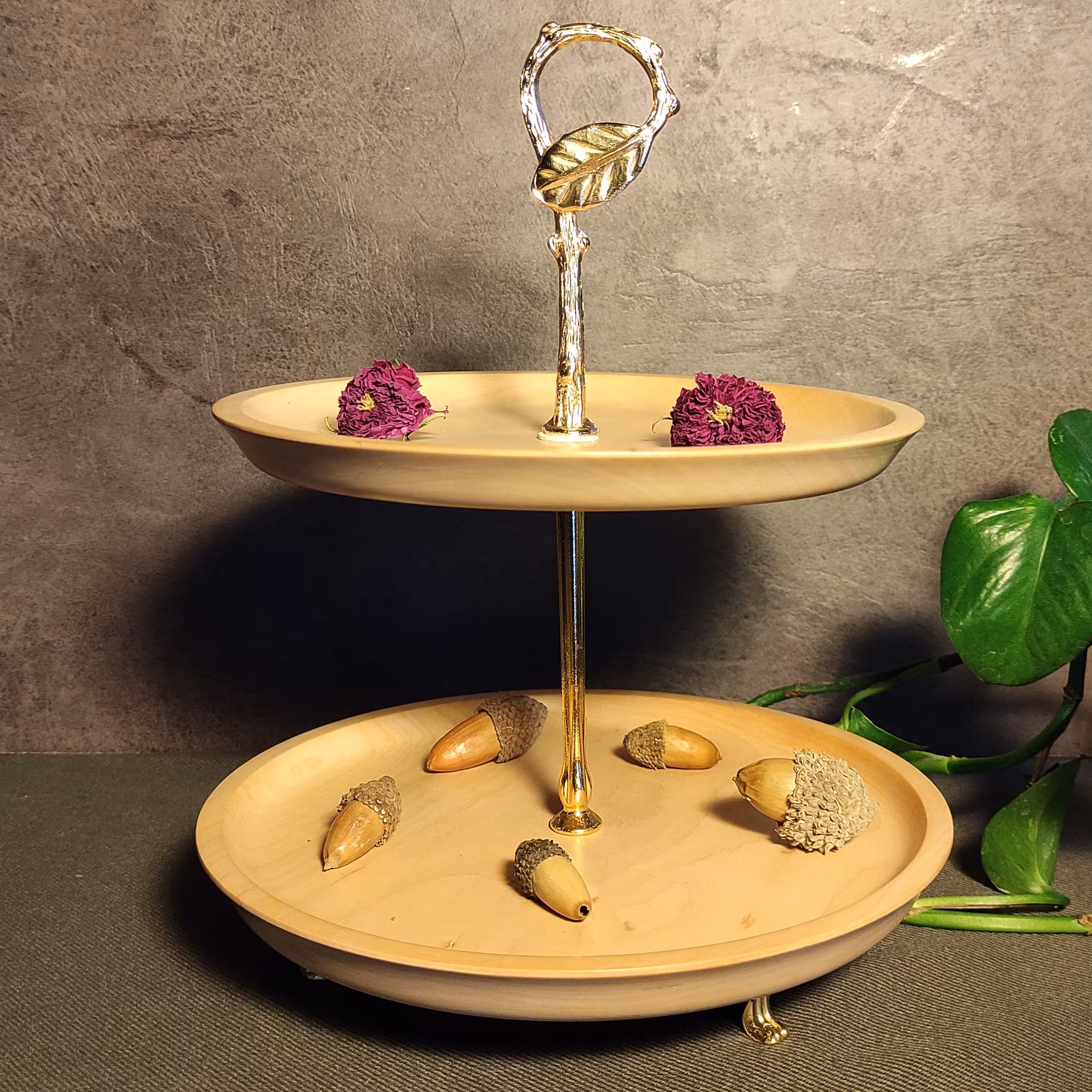 استند دو طبقه چوب و فلز