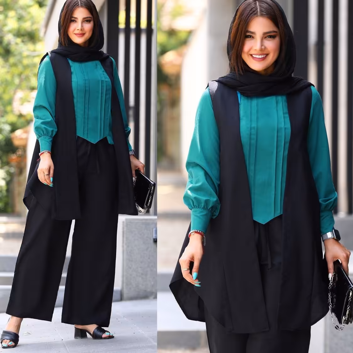 سه تیکه بلوز و شلوار  رویه مدل عصرا 