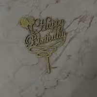 تاپر کیک استند استیکر هپی برس دی هپی برد دی تولد مبارک تولدت مبارک طلایی