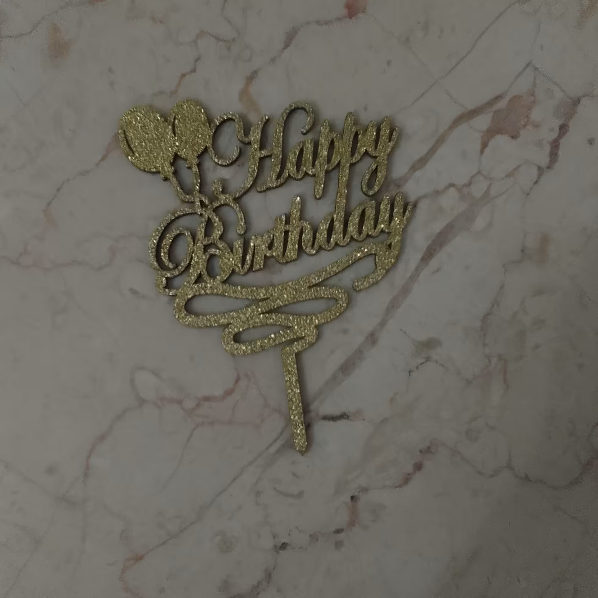 تاپر کیک استند استیکر هپی برس دی هپی برد دی تولد مبارک تولدت مبارک طلایی