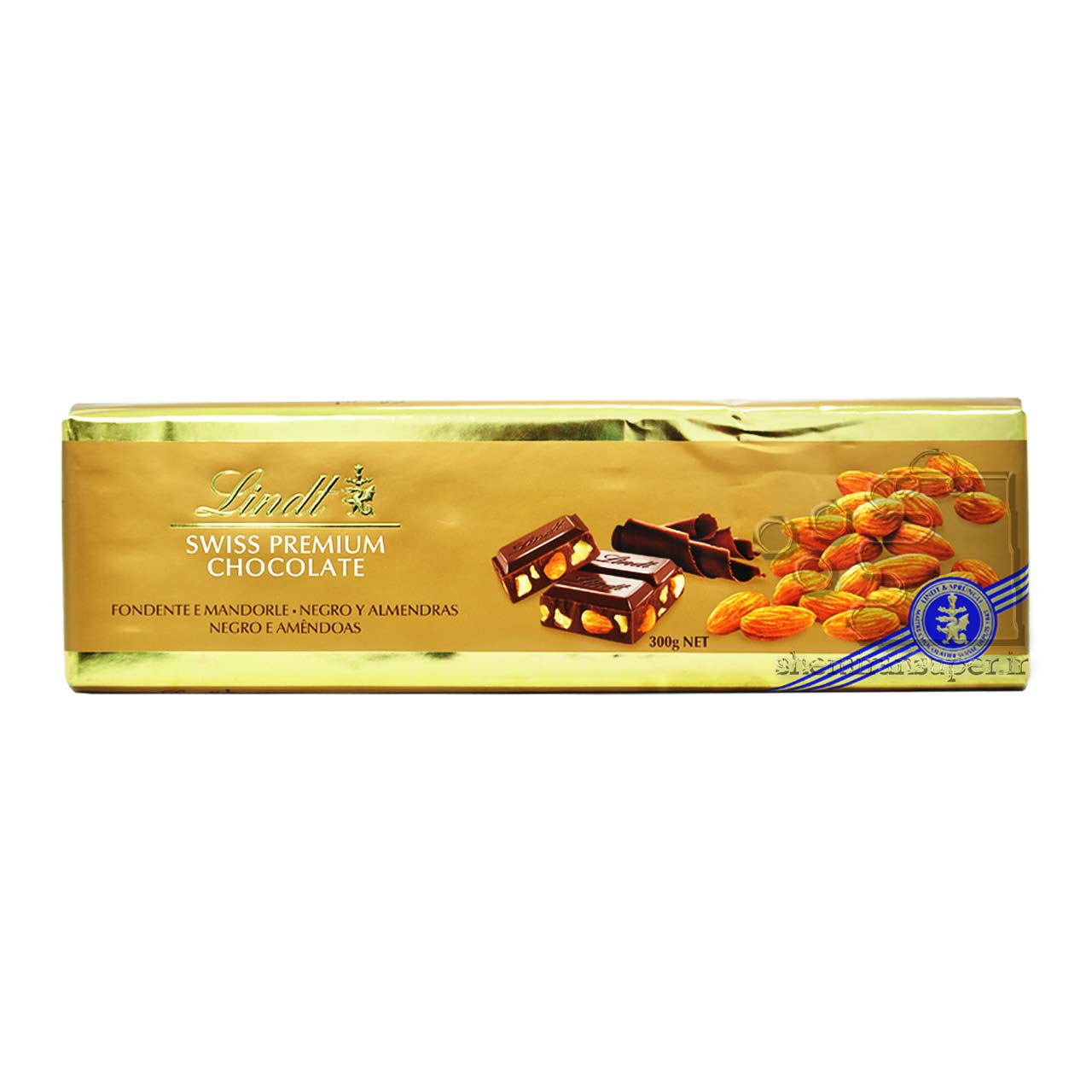 شکلات تلخ با بادام 300 گرم پریمیوم لینت - lindt