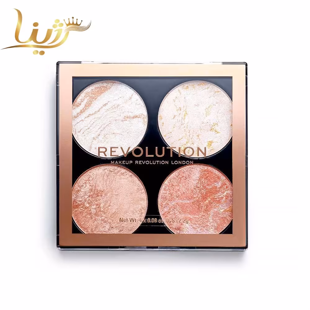 پالت چهار رنگ هایلایتر و برانزر رولوشن مدل Cheek Kit Take a Breather