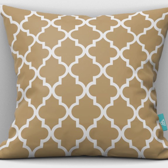 کاور کوسن مخمل 40x40 طرح مراکشی نسکافه ای  آرت مان