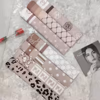 مینی اسکارف (باندانا) طیف رنگی نسکافه ای سفید ارسال رایگان 