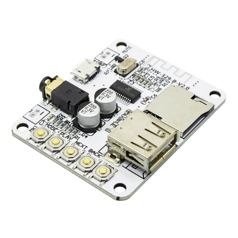 ماژول گیرنده بلوتوث صوتی TEL0108 با قابلیت پخش آهنگ از USB و MICRO SD | amazonchi